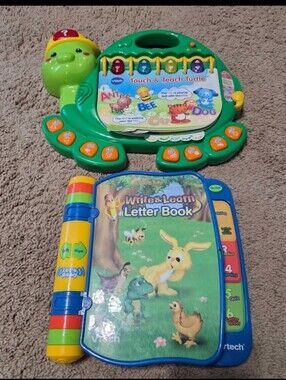 Vtech Touch and Teach Turtle and Write and Learn Letter Book Electronic Books